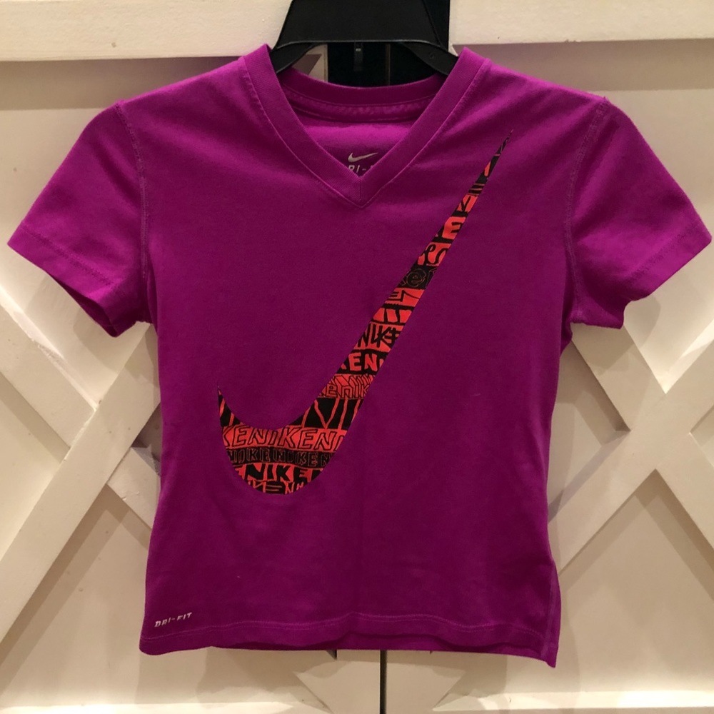 Girls Purple Nike DRI-FIT Shirt - Small
